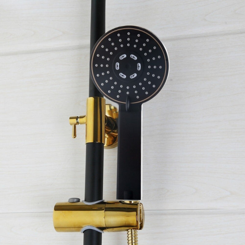 Gold-Plated Rain Mixer Shower Combo Set