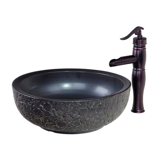 Black Ceramic Bathroom Sink Set