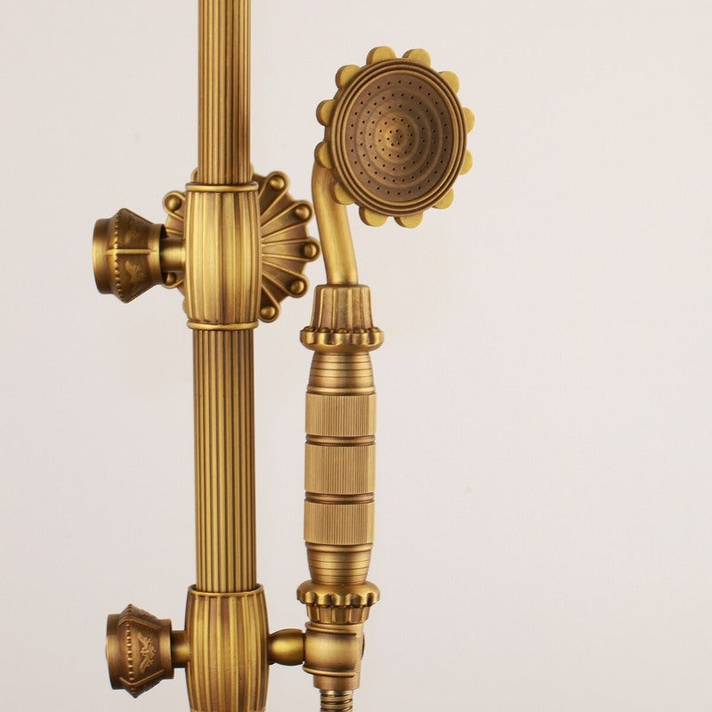 Antique Brass Bathroom Shower Set | Classic Style | Dual Handle