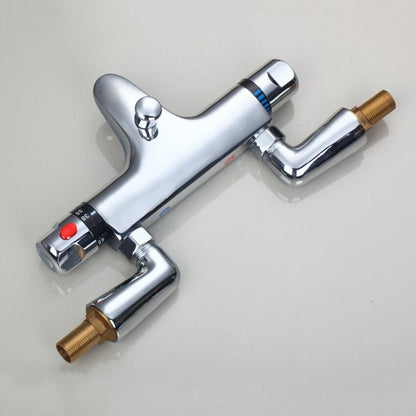 Chrome Brass Deck Mounted Thermostatic Mixer Taps