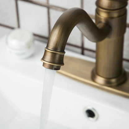 Antique Brass Bathroom Basin Swivel Faucet