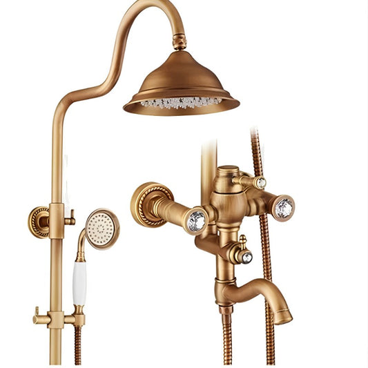 Antique Brass Bathroom Shower Set | Classic Style | Dual Handle