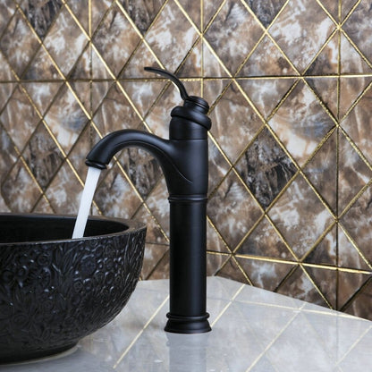 Tall Spray Oil Rubbed Black Bronze Bathroom Vessel Tap