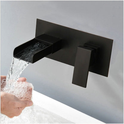 Matte Black Bathroom Bathtub Faucet Waterfall Basin Mixer Tap