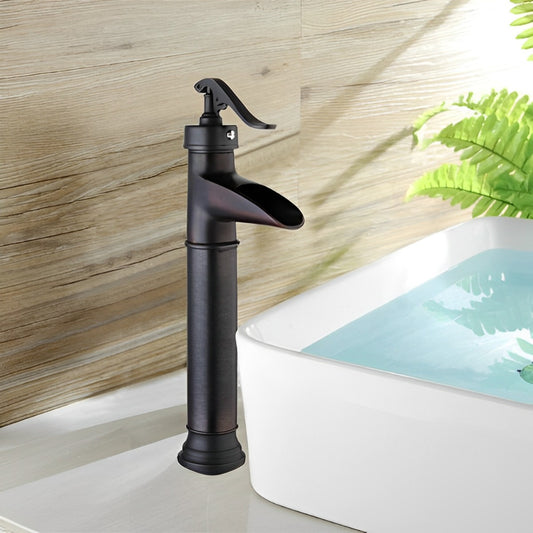 Black Nickel Deck Mount Waterfall Mixer Tap