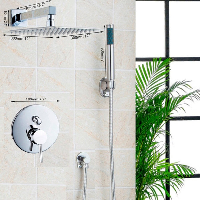 12 Inch Wall Mounted Square Shower Set