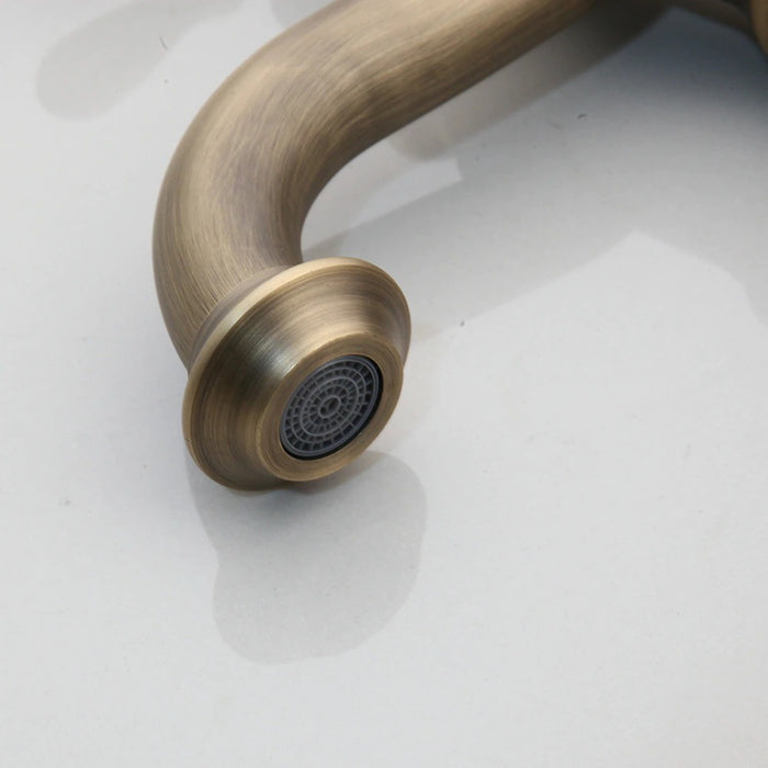 Antique Brass Deck Mounted Single Handle Faucet