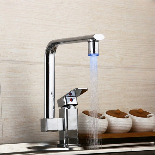 LED 360 Swivel Chrome Brass Kitchen Sink Faucet