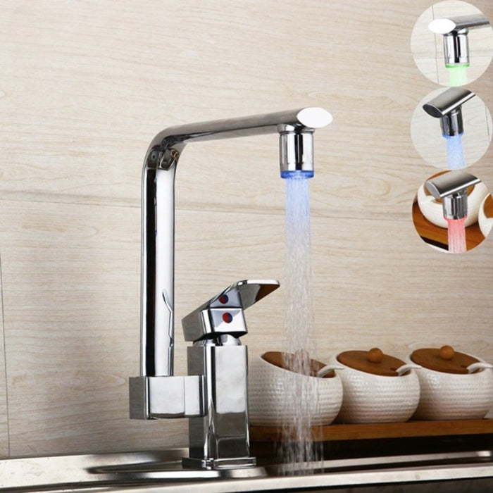 LED 360 Swivel Chrome Brass Kitchen Sink Faucet