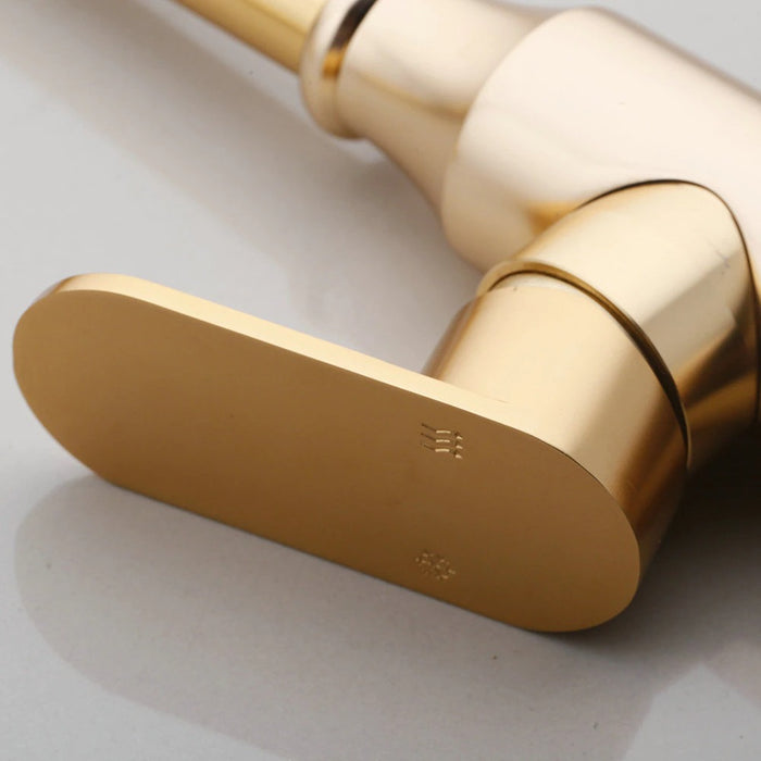 Gold-Plated Single Handle Kitchen Faucet