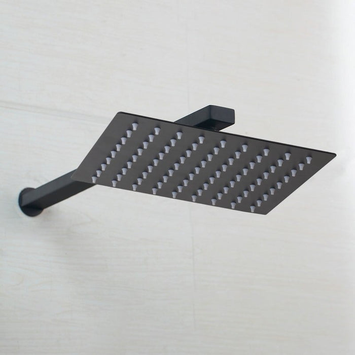 Black Ultra-thin Wall Mounted LED Shower Set