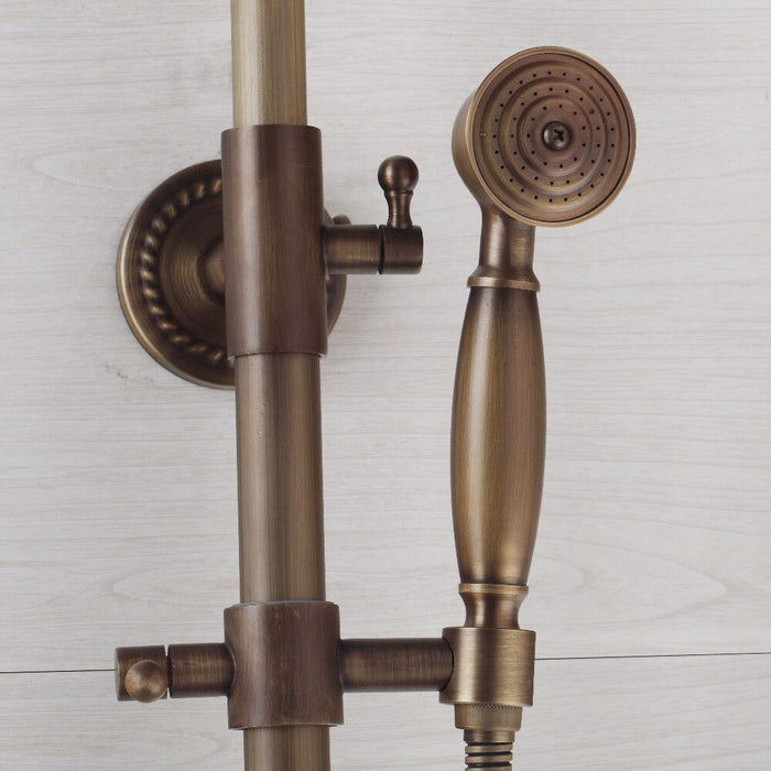 Antique Brass Bathroom Rainfall Hand Spray Bath Shower
