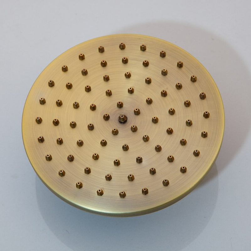 8 Inch Antique Brass Round Wall Mounted Shower Set