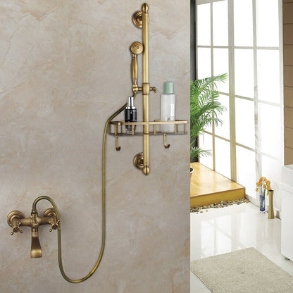 Antique Brass Wall Mounted Shower Set