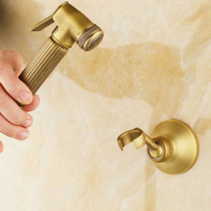 Wall Mounted Antique-Brass Bathroom Shower Faucet