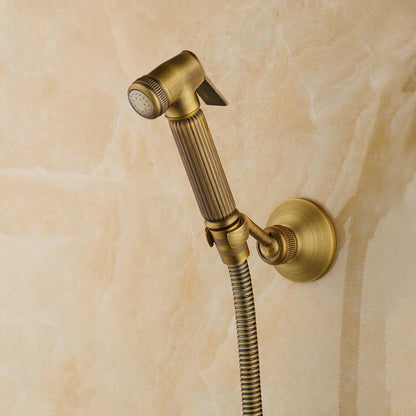 Wall Mounted Antique-Brass Bathroom Shower Faucet