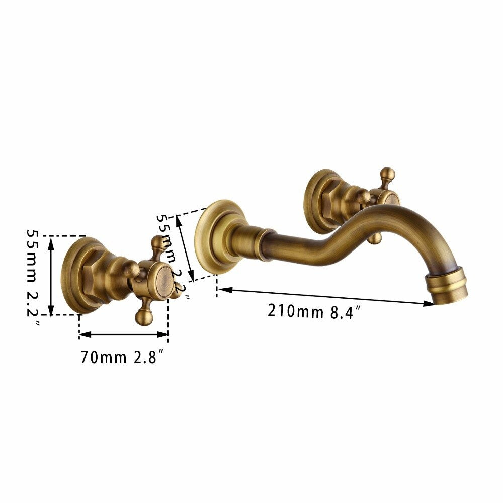 2 Handles Wall Mounted Mixer Tap