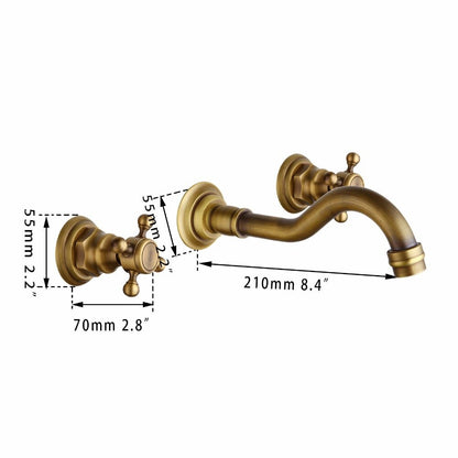 2 Handles Wall Mounted Mixer Tap