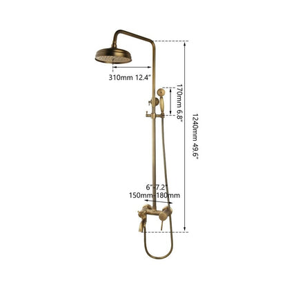 Antique Brass Rainfall Bathroom Shower Set