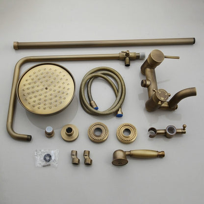 Antique Brass Rainfall Bathroom Shower Set