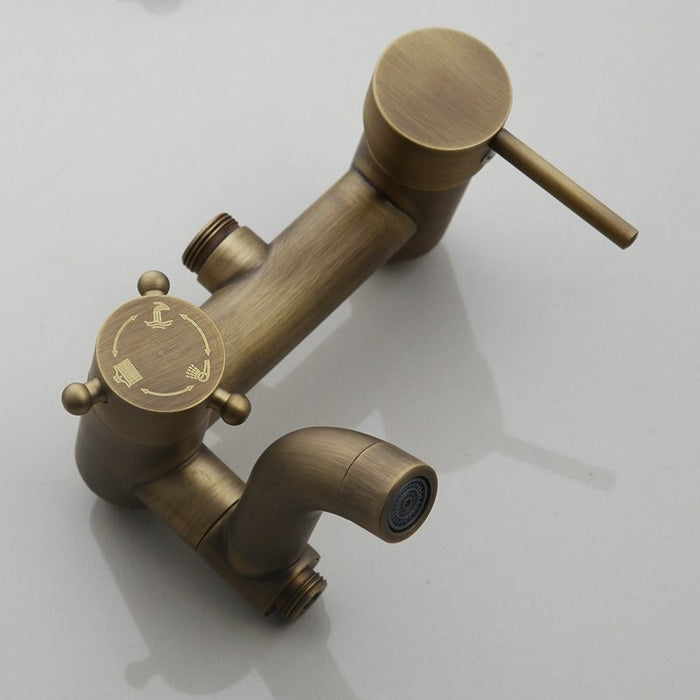 Antique Brass Rainfall Bathroom Shower Set