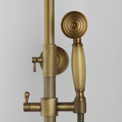 Antique Brass Rainfall Bathroom Shower Set