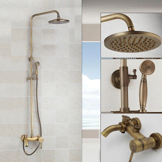 Antique Brass Round Rainfall Shower Head