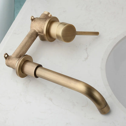 Antique-Brass Single Handle Wall Mounted Bathroom Mixer Tap