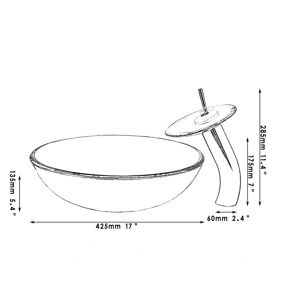 Yellow Hand Painting Bowl Glass Basin Countertop Mixer Tap Faucet Set