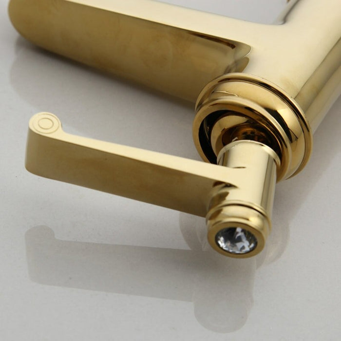 Single Handle Golden Ceramic Basin Mixer Tap