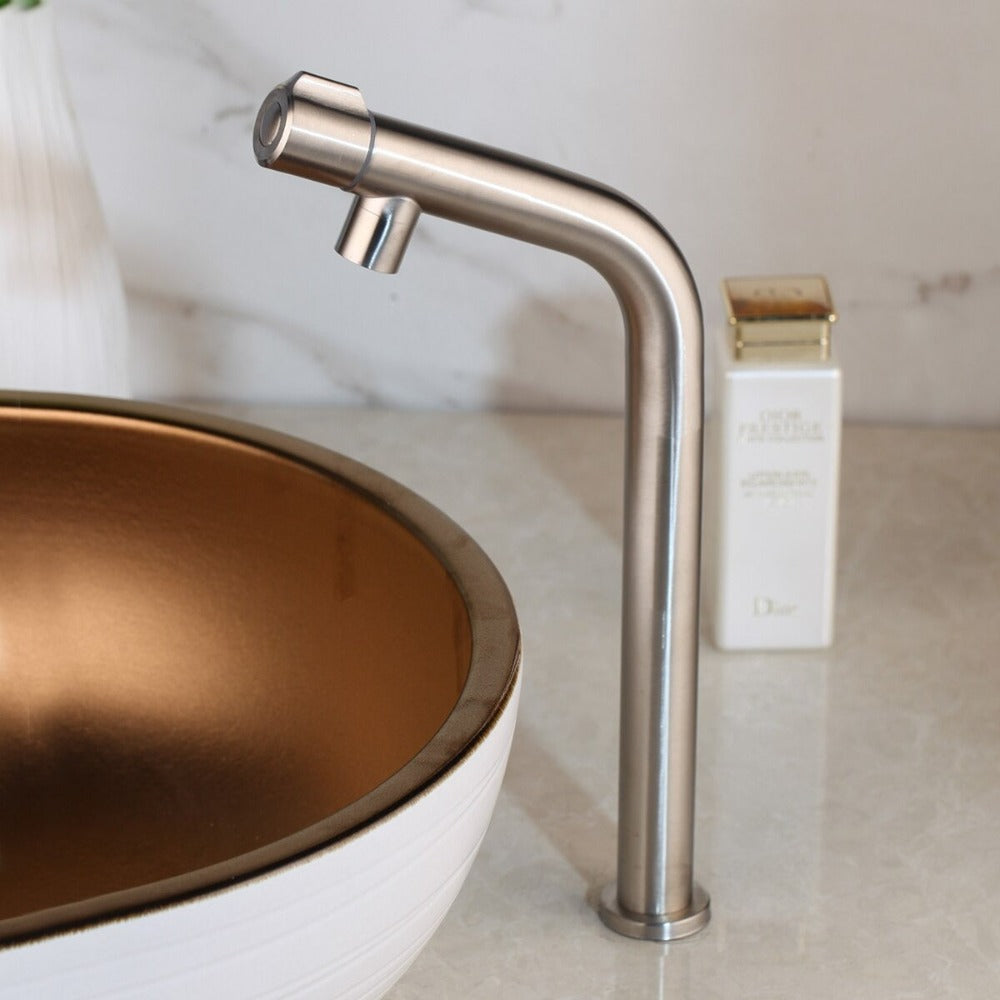 Nickel Brushed Single Handle Basin Sink Faucet