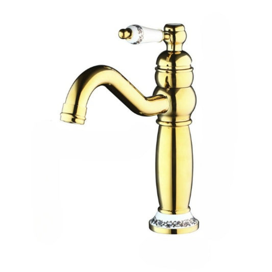 Polished Golden Swivel Single Handle Faucet