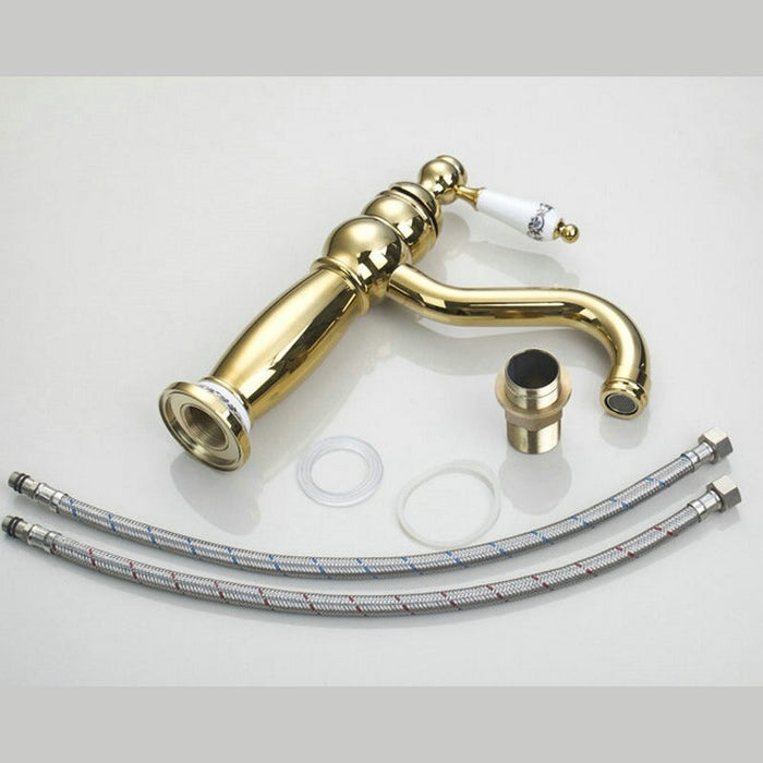 Polished Golden Swivel Single Handle Faucet