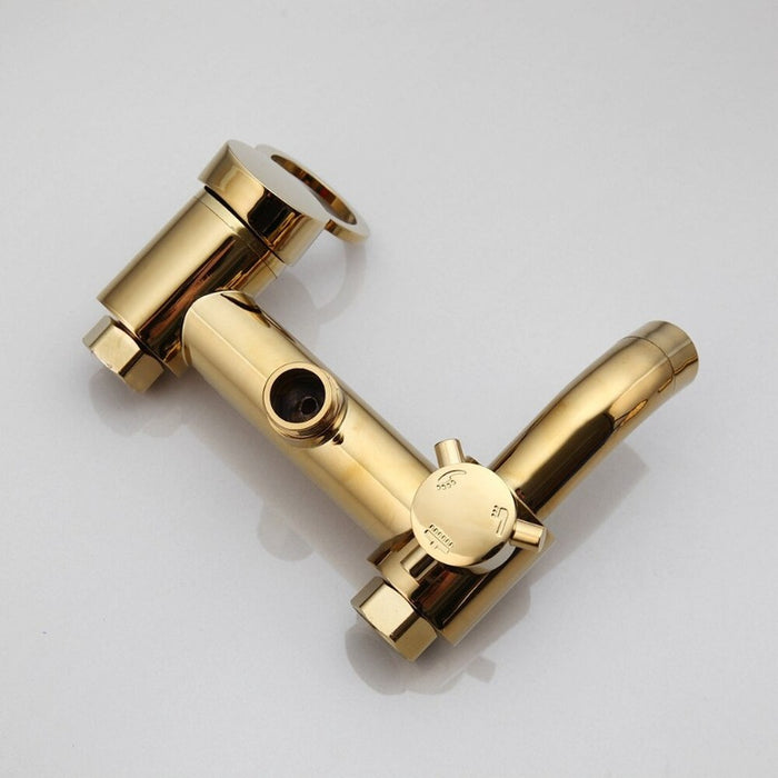 Gold Plated Bathroom Shower Faucet Set