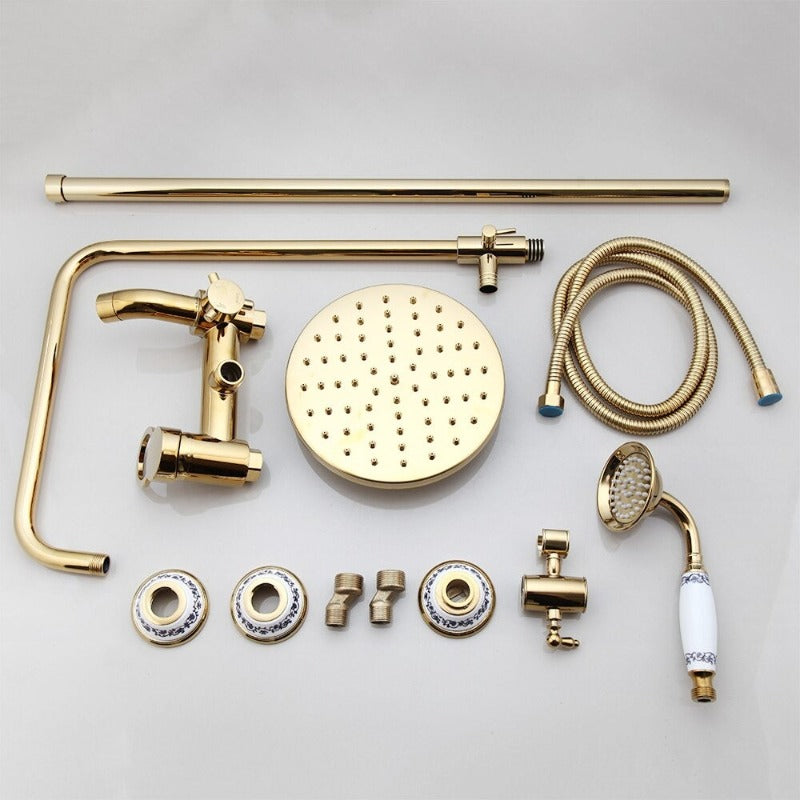 Gold Plated Bathroom Shower Faucet Set