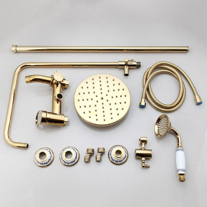 Gold Plated Bathroom Shower Faucet Set