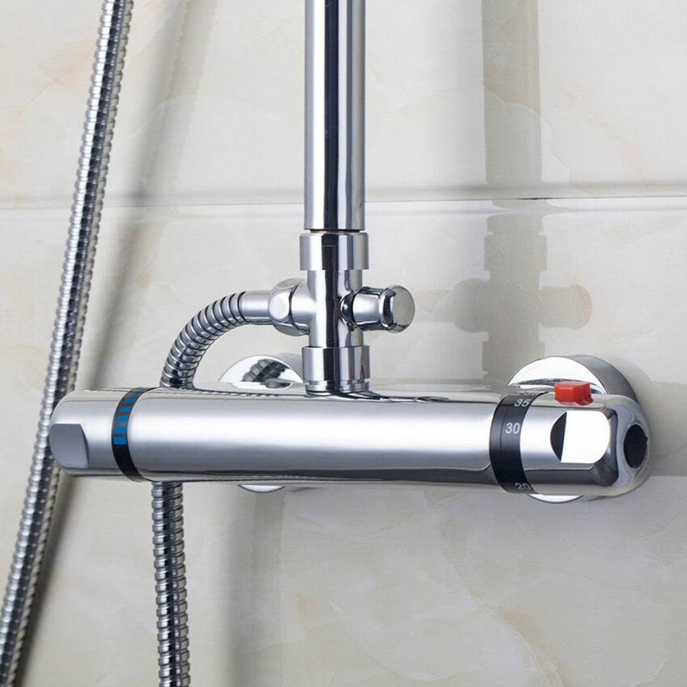 Thermostatic 8 Inch Shower Head Faucet Mixer Tap Set