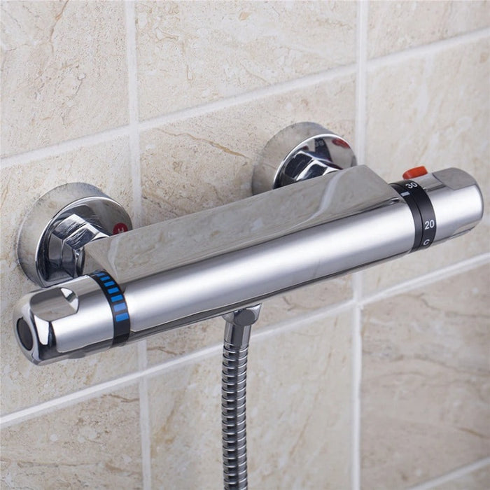 Bathroom Thermostatic Rainfall Water Tap Shower Set