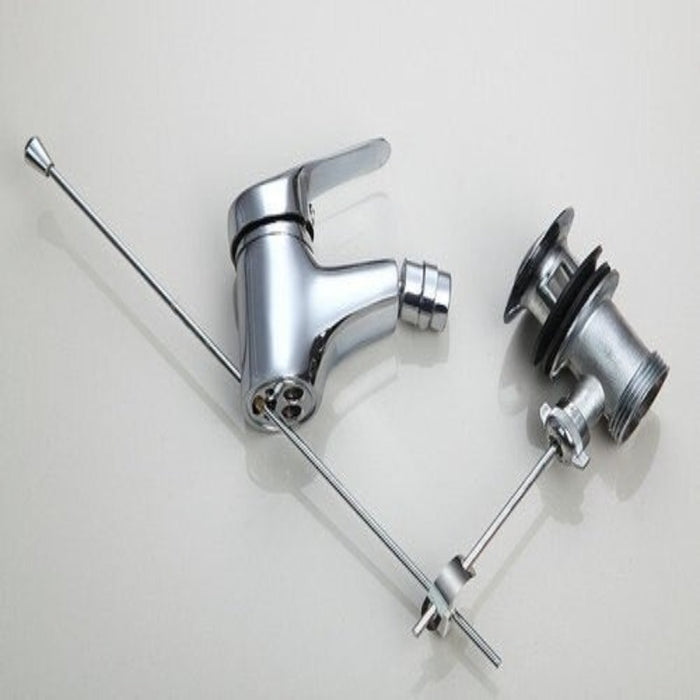 Spray Basin Pop-Up Drain Deck Mounted Faucet Mixer Tap
