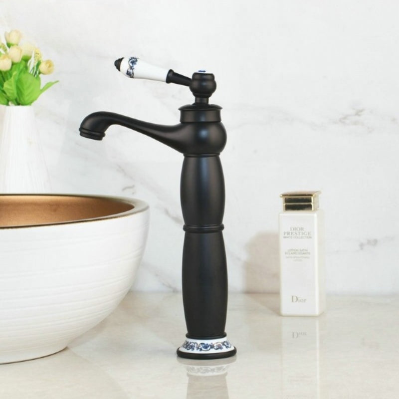 Black Ceramic Handle Oil Rubbed Black Faucet