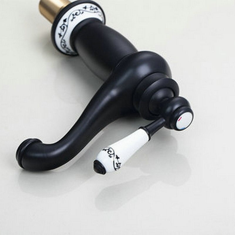 Black Ceramic Handle Oil Rubbed Black Faucet