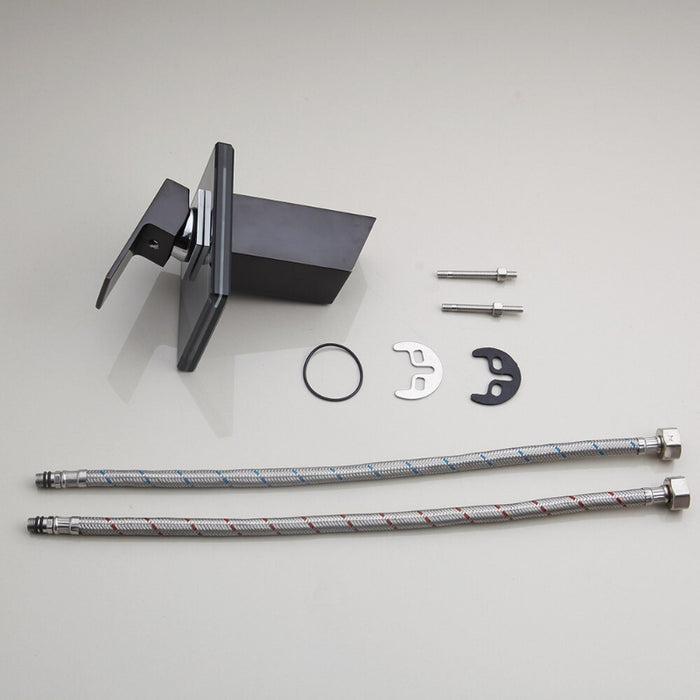 ORB And Chrome Deck Mounted Glass Waterfall Faucet