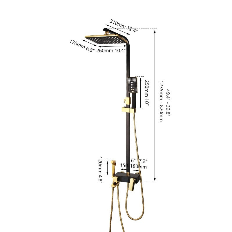 LED Digital Bathroom Wall Mounted Shower Set