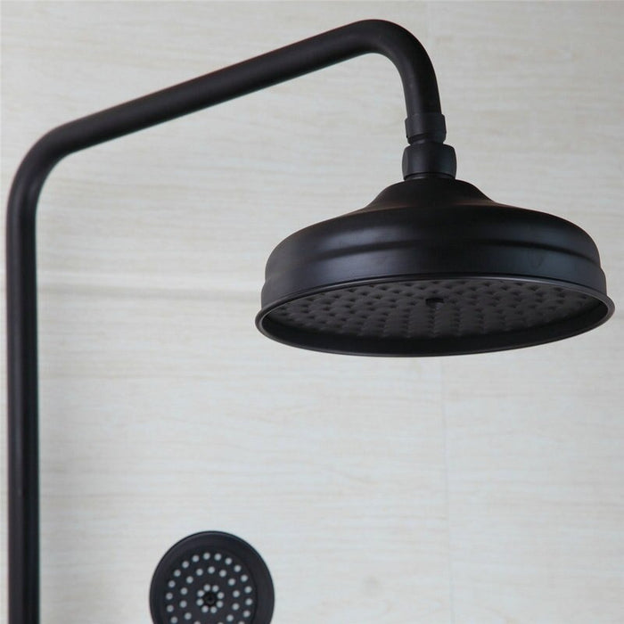 Black Wall Mount Thermostatic Hand Spray Shower Faucet Set