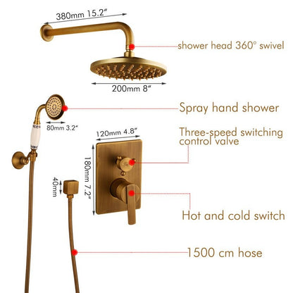 Wall Mounted 2 Function Bathroom Faucets Shower Set