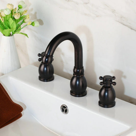 Deck Mounted 2 Handles Basin Mixer Faucet