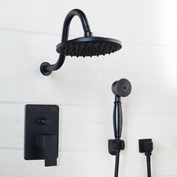 Black Painting Shower Hand Shower Faucets Mixer Tap Set
