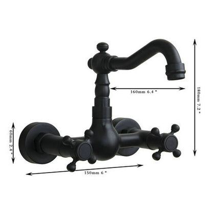 Tall Wall Mounted Black Faucet