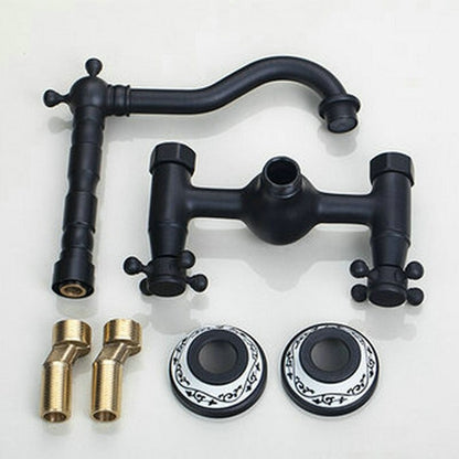 Tall Wall Mounted Black Faucet