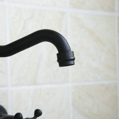 Tall Wall Mounted Black Faucet